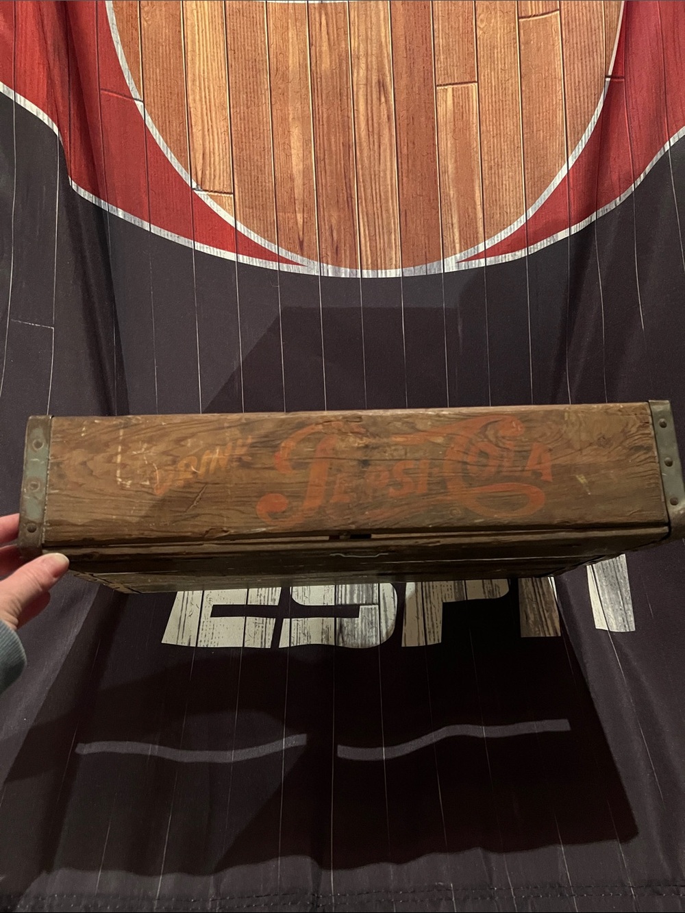 Vintage Pepsi-Cola Wooden Crate - Rustic Brown
